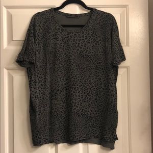 Leopard print gray soft Zara top